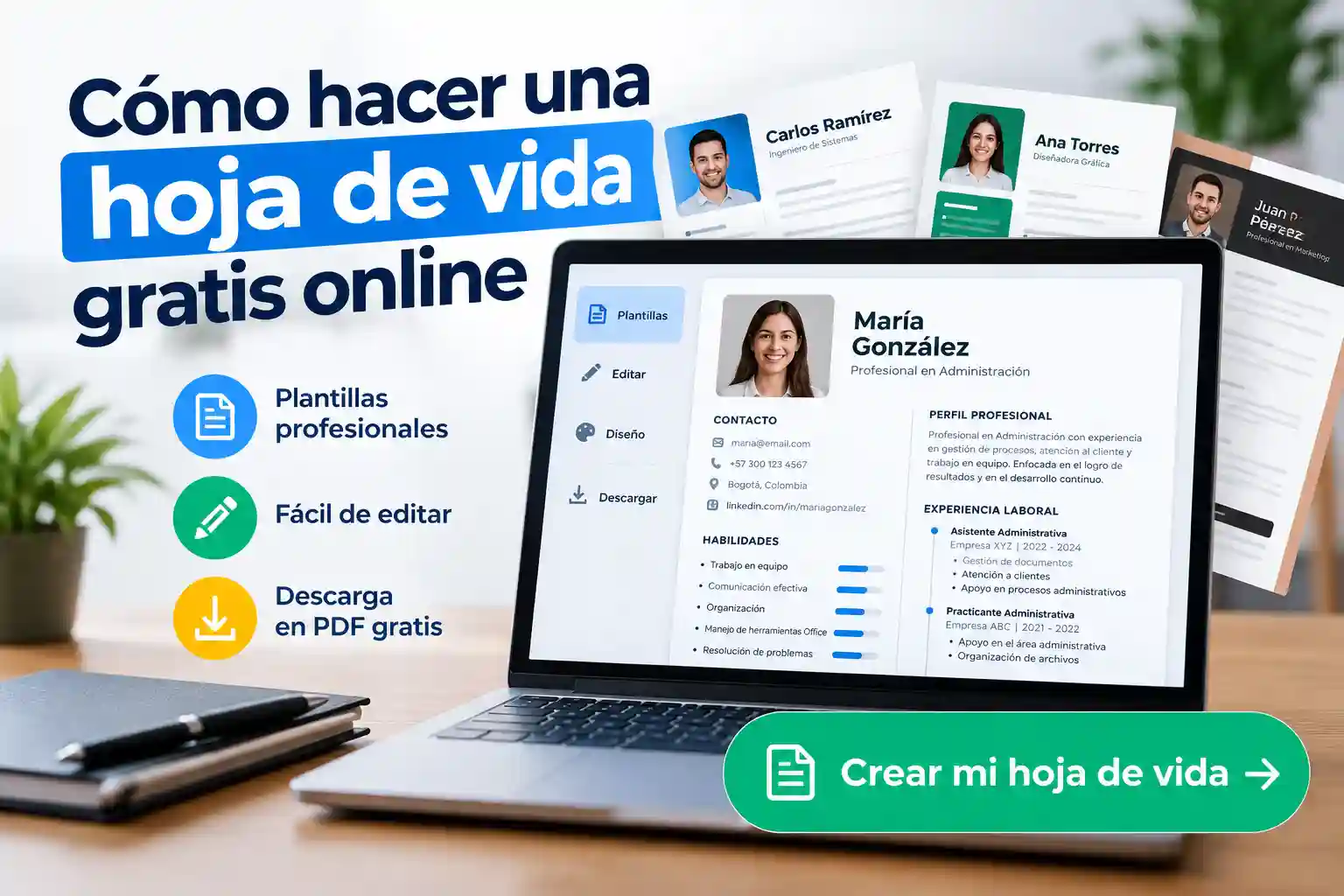 Cómo hacer una hoja de vida gratis online