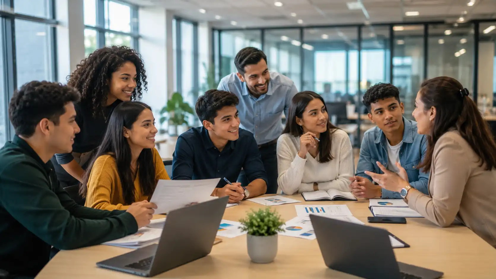 Jóvenes colombianos participando en un programa de orientación laboral para ingresar al mercado laboral