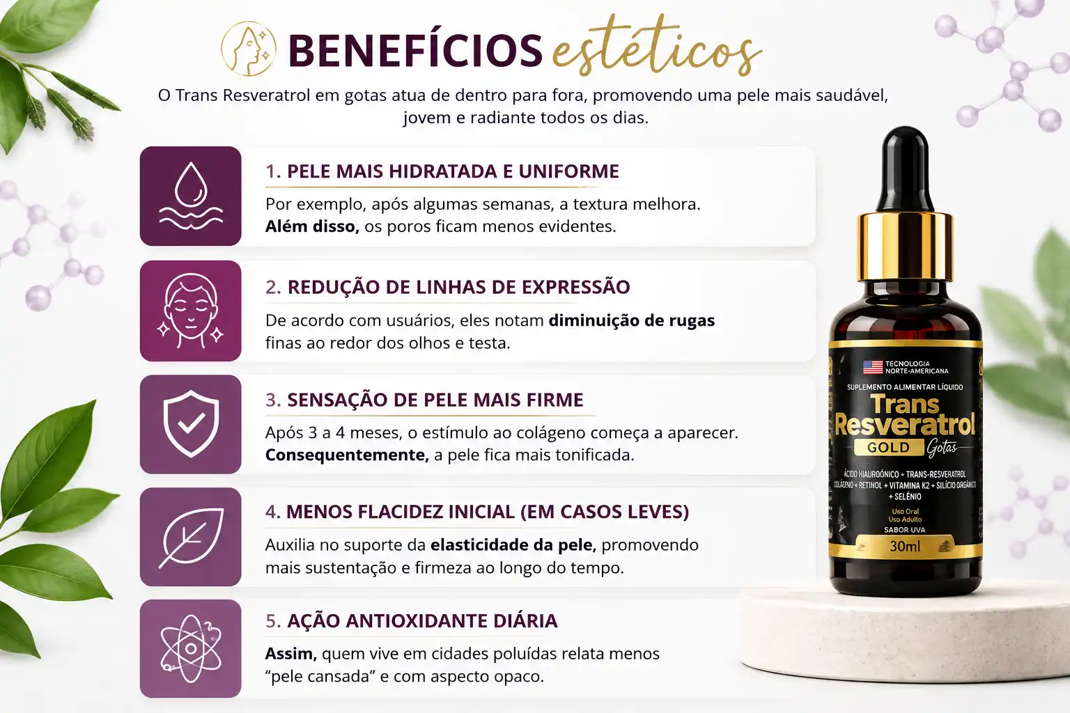 Frasco de Trans Resveratrol Gotas Vale a pena